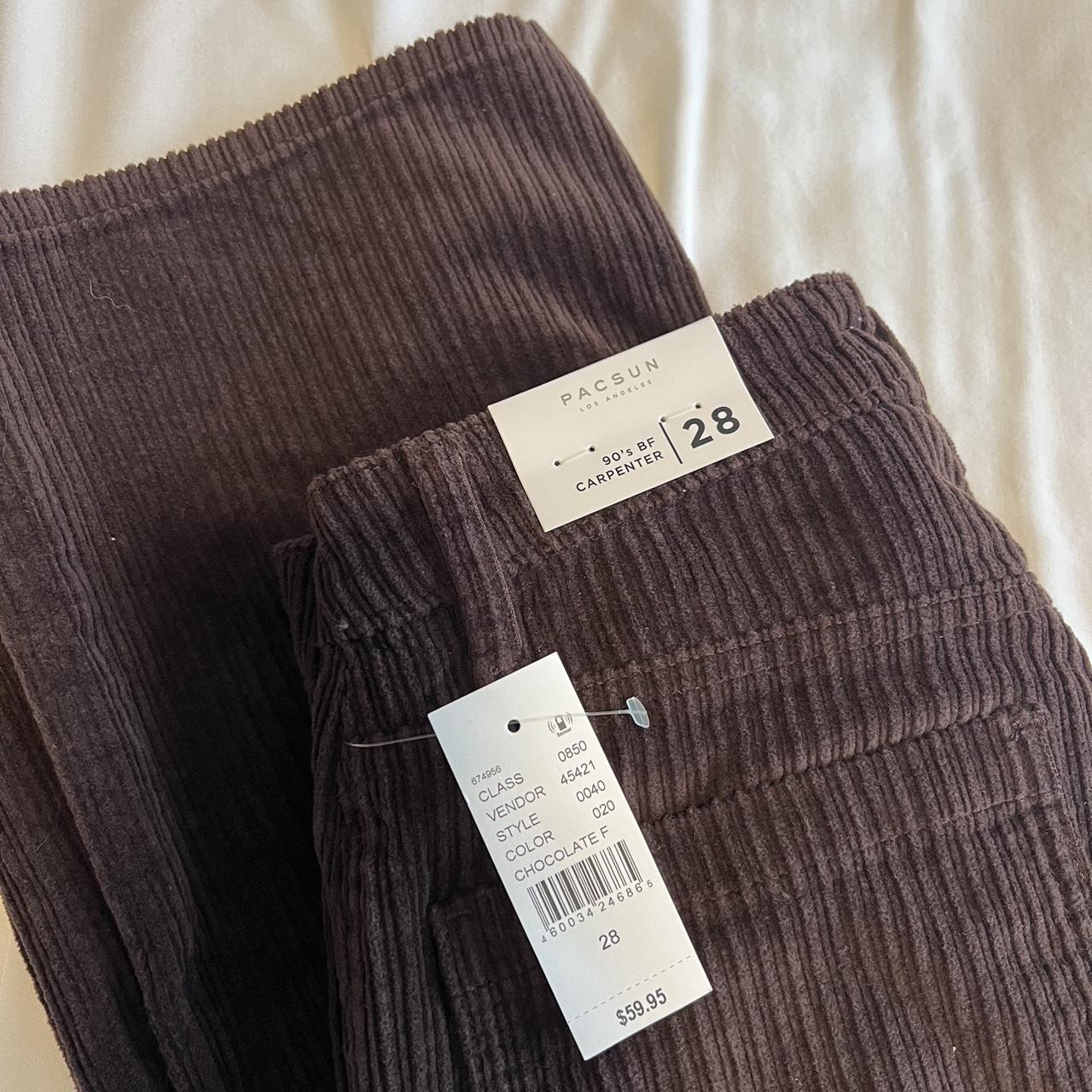 Brown utility corduroy jeans. Super cute but didn’t... - Depop