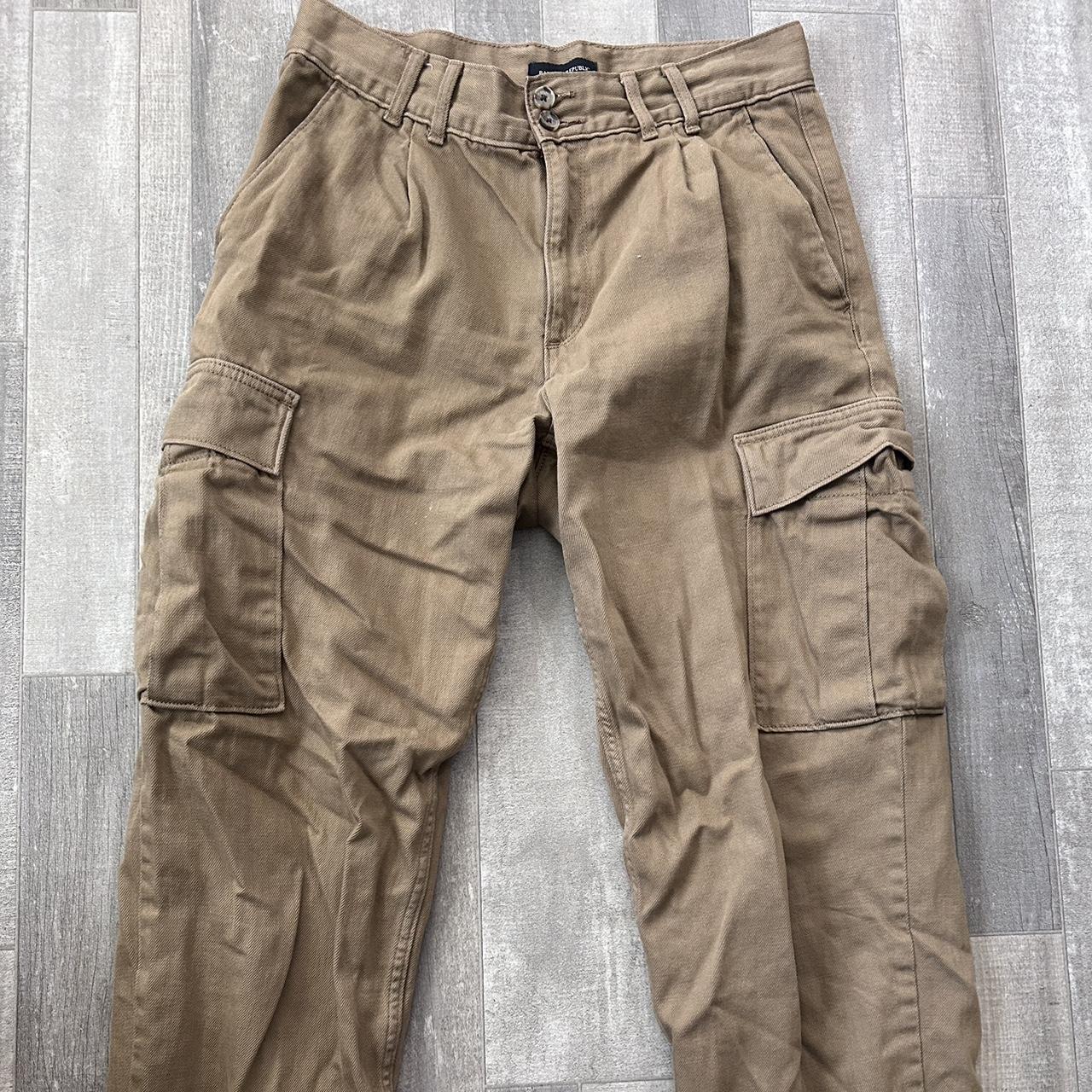 BROWN THICK CARGO PANTS! like new and from banana... - Depop