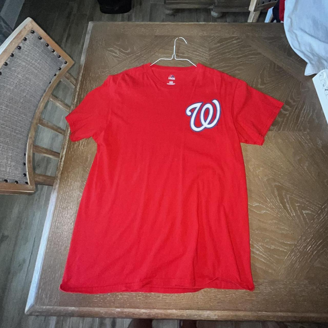 Buy the Mens Red Washington Nationals Bryce Harper #34 MLB