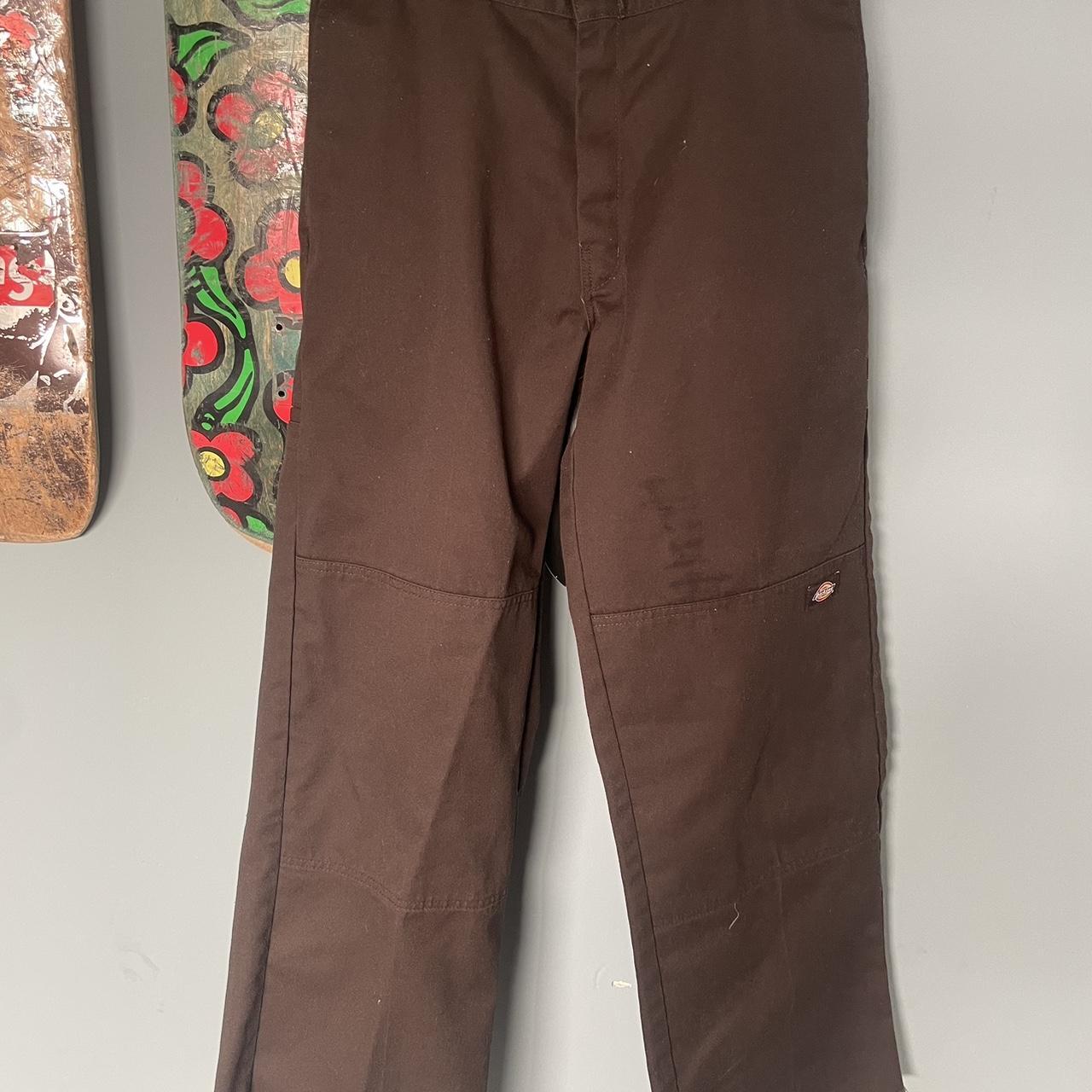 dickies double knee brown cropped to 30 originally...