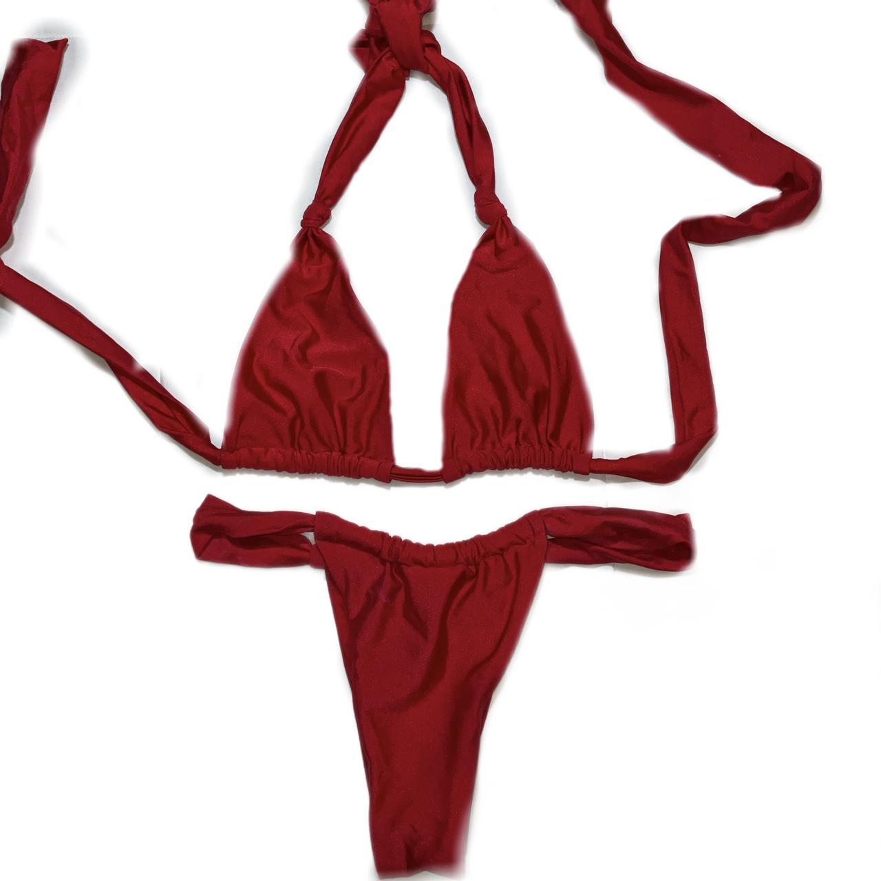 Amazon Red Silk Bikini Depop