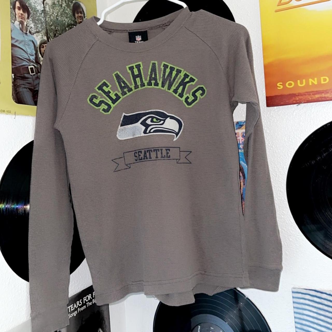 gray seattle seahawks nfl zip up hoodie (BOXY - Depop