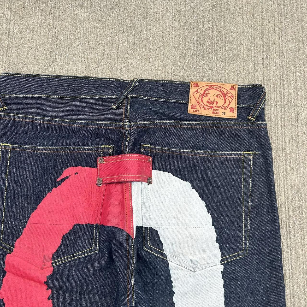 Evisu Men's Red and White Jeans | Depop