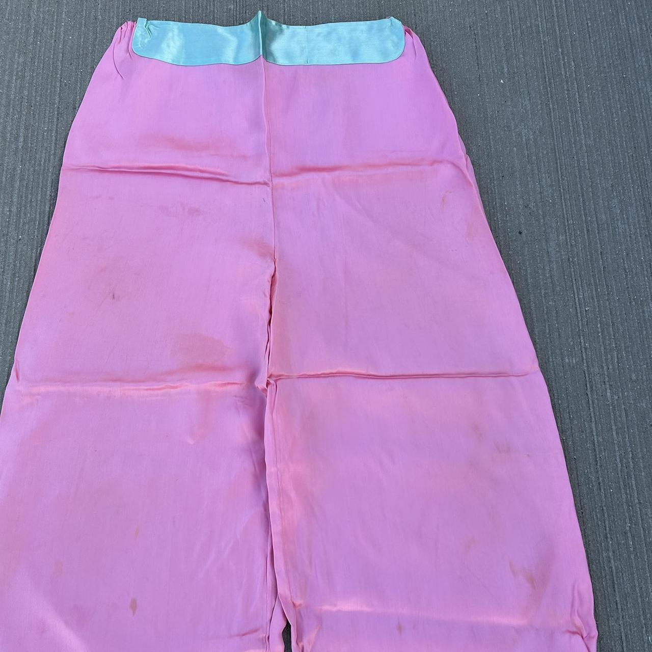Basement Men's Pink and Blue Trousers (3)