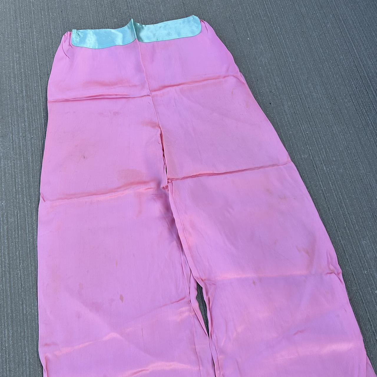 Basement Men's Pink and Blue Trousers (4)