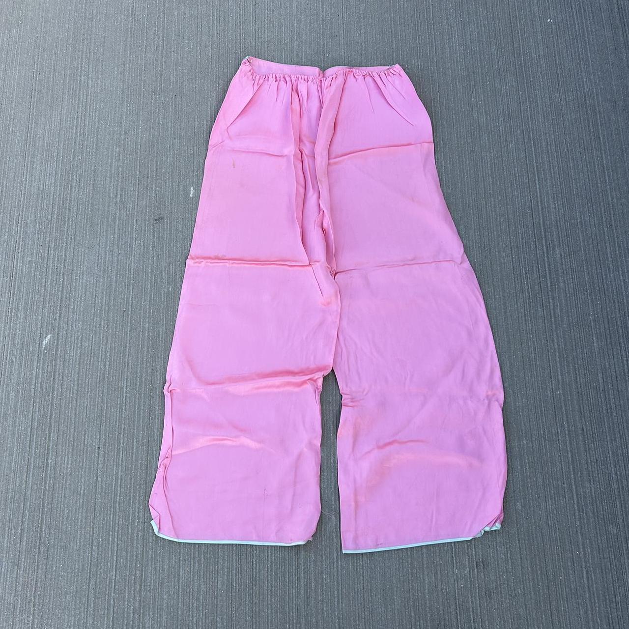 Basement Men's Pink and Blue Trousers (5)
