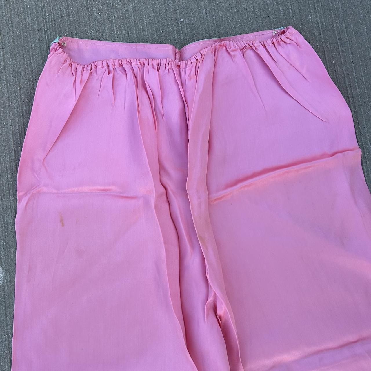 Basement Men's Pink and Blue Trousers (6)
