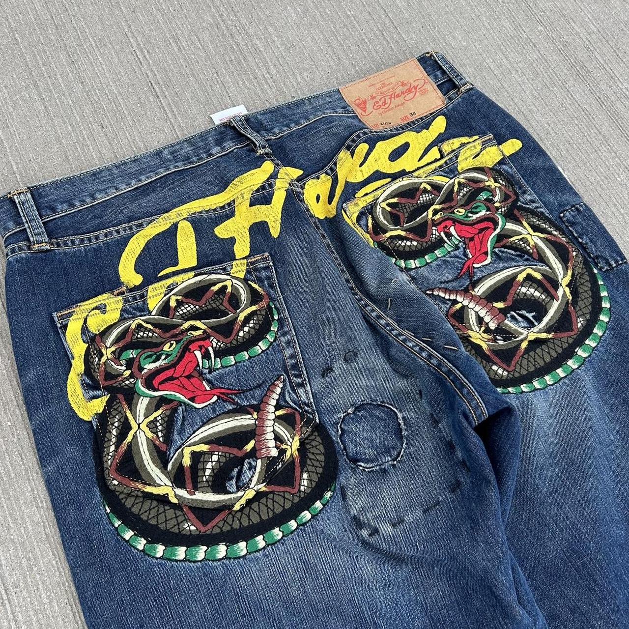 Vintage Ed Hardy Jeans Crazy Y2K Hardys... - Depop