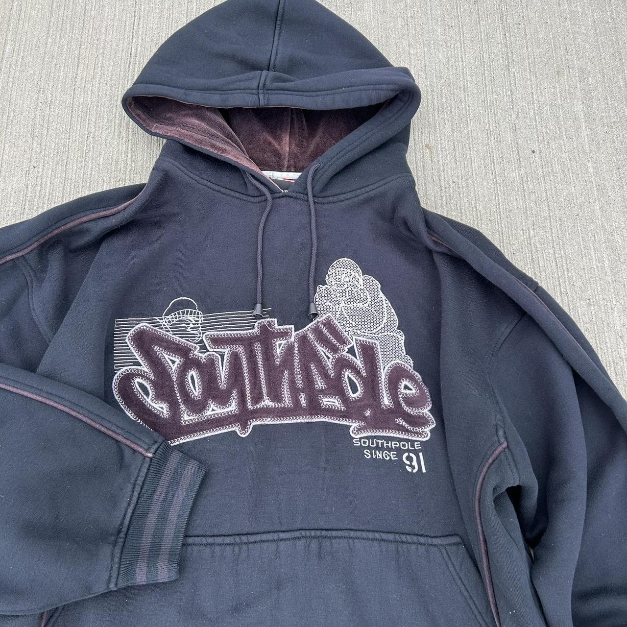 Southpole Men's Black and Brown Hoodie | Depop