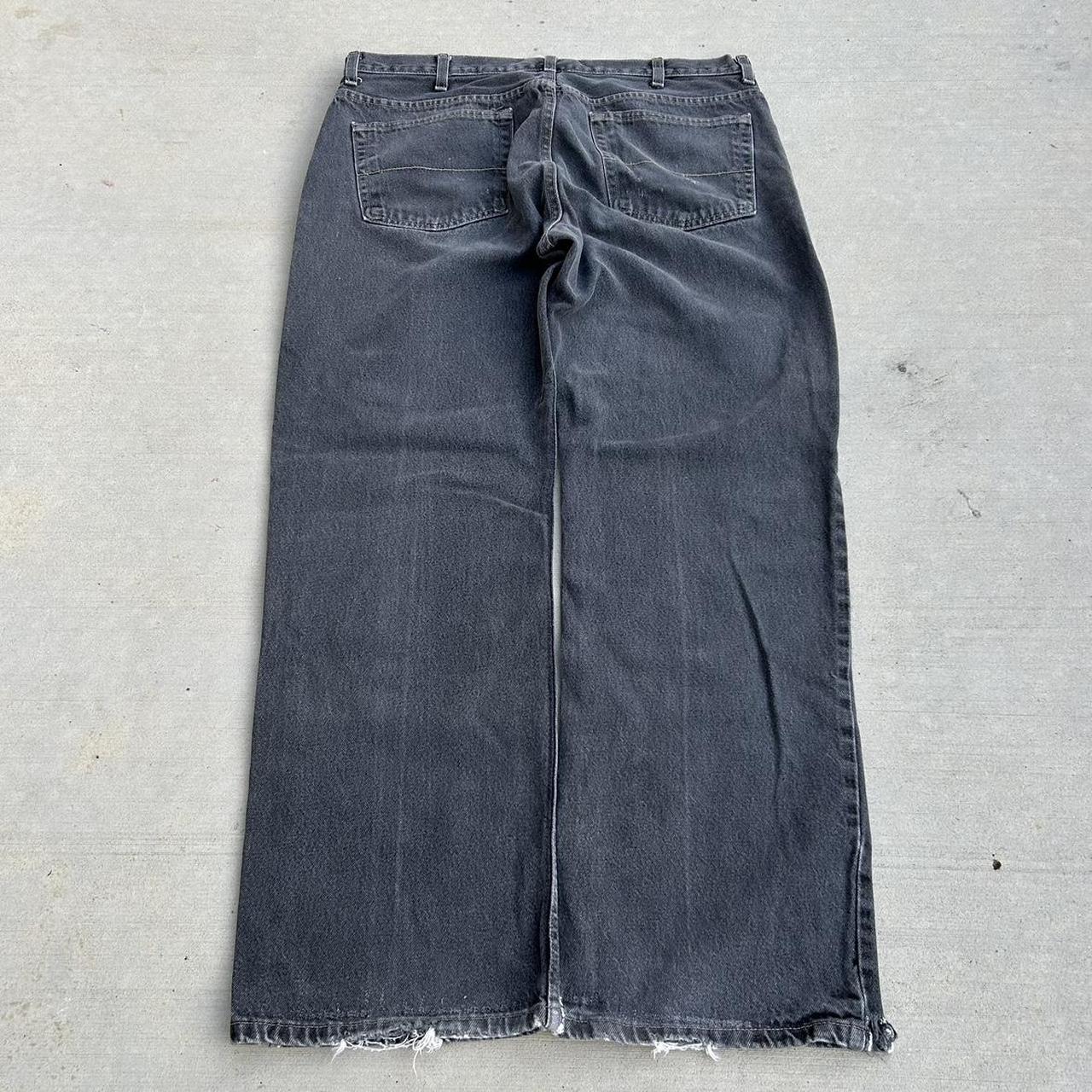 Vintage Skate Jeans Distressed Faded Denim Black... - Depop