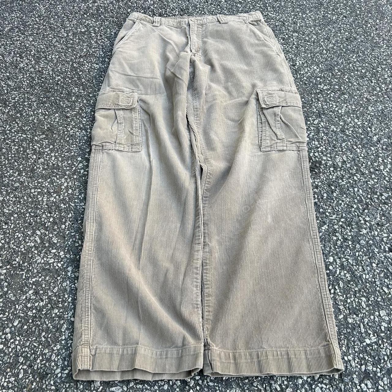 Vintage Baggy Cords Corduroy Cargo Pants Loose... - Depop