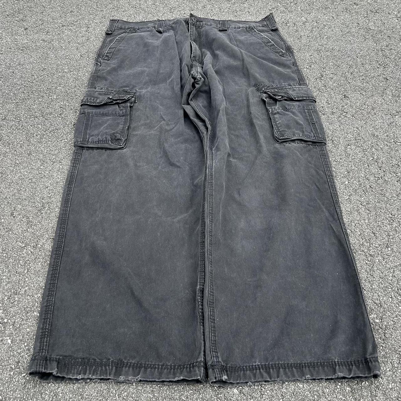 Vintage Baggy Cargo Pants Faded Black Paratrooper... - Depop
