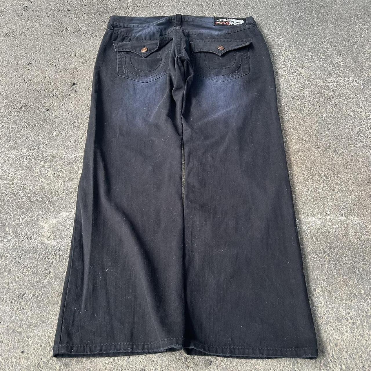Baggy Truey Jeans Black Faded True Religion Punk... Depop