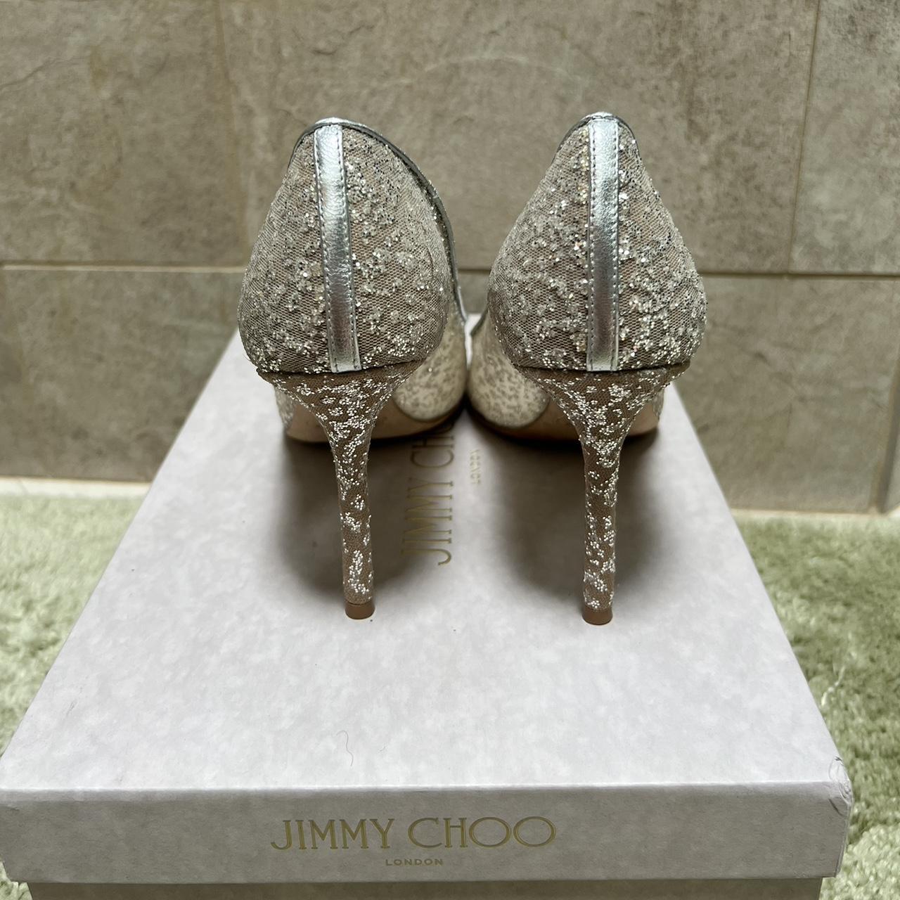 【レアカラー 】JIMMY CHOO ROMY 85 シルバー Jimmy Choo Silver Romy 85 Glitter Pumps | Harrods US