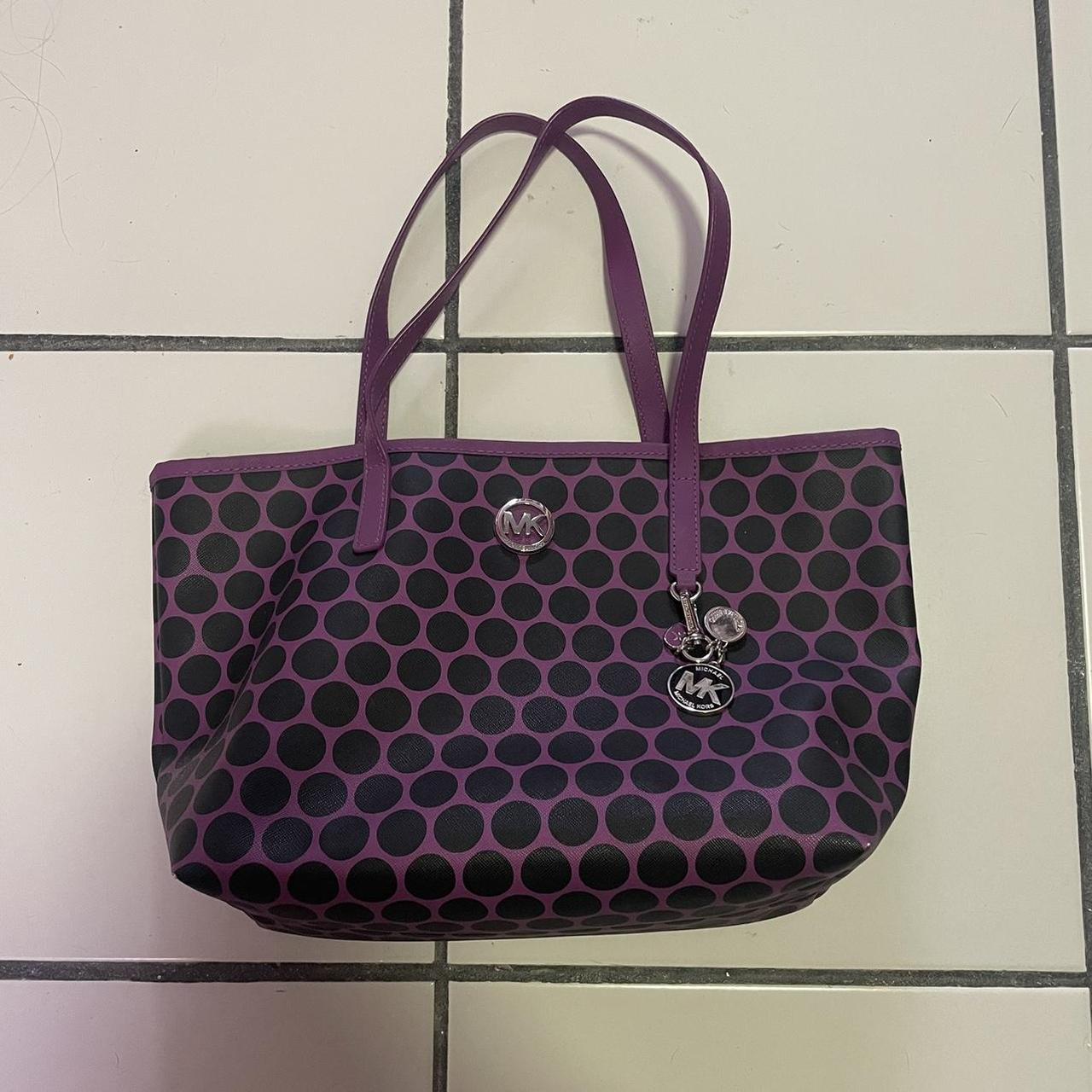 Purple and black hot sale michael kors purse