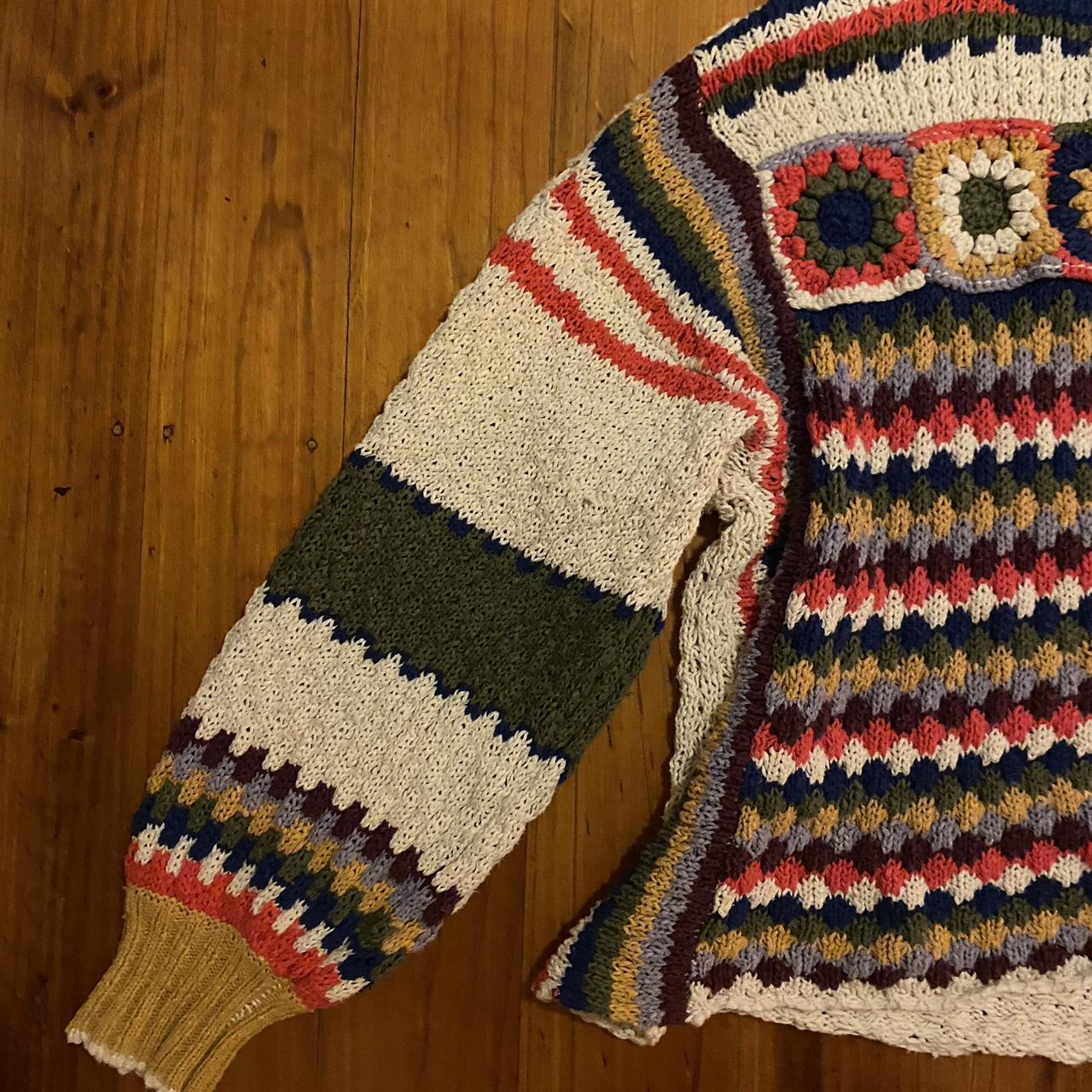 Ghanda multicoloured crochet jumper Depop