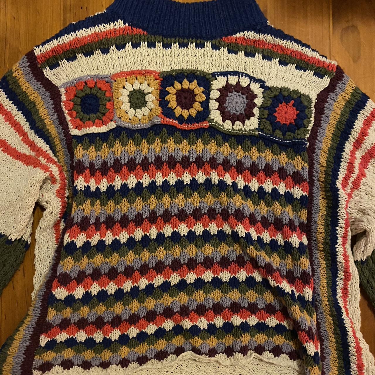 Ghanda multicoloured crochet jumper Depop