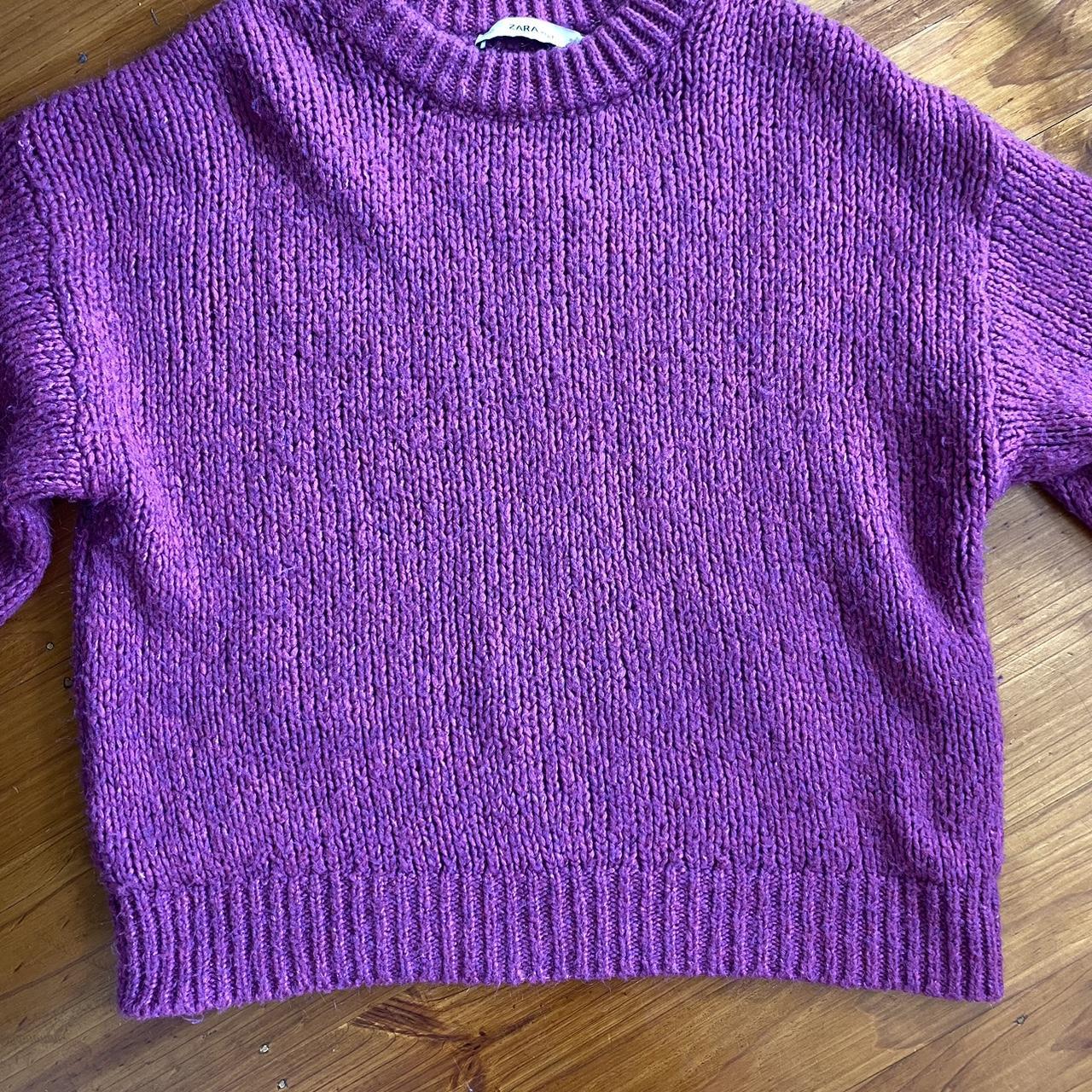 Zara pink knitted oversized jumper (First pic is... Depop