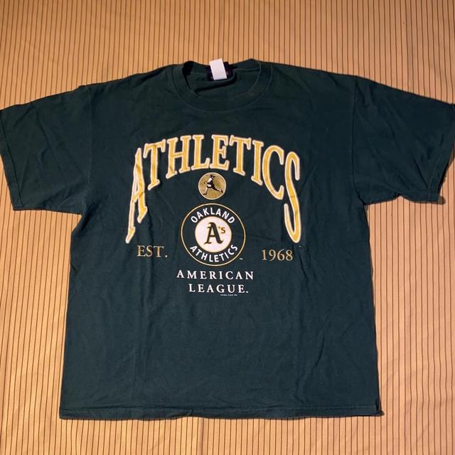 Vtg. 2004 MLB Oakland Athletics Custom Green/Yellow - Depop