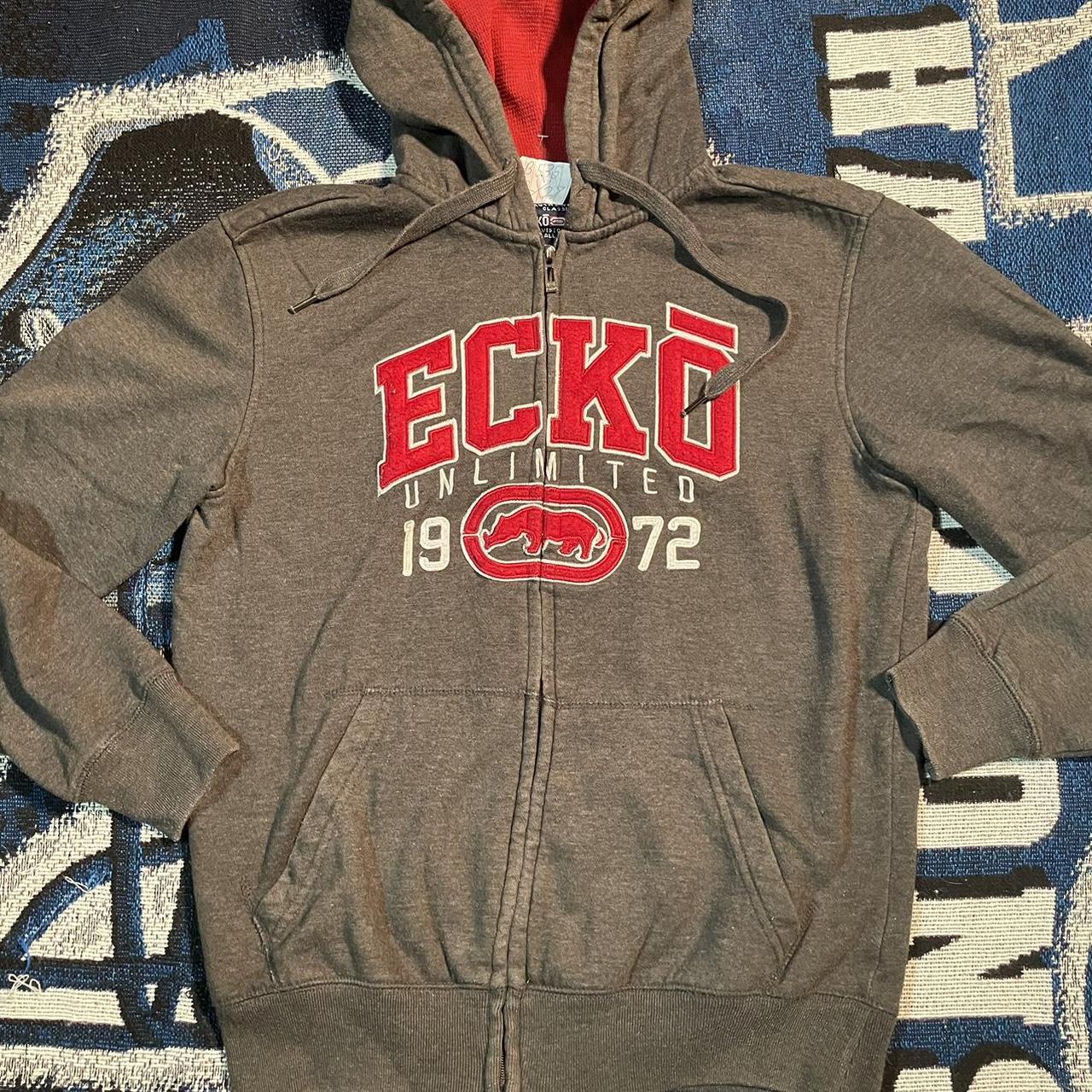 Vintage Y2K Ecko unlimited grey and red zip up