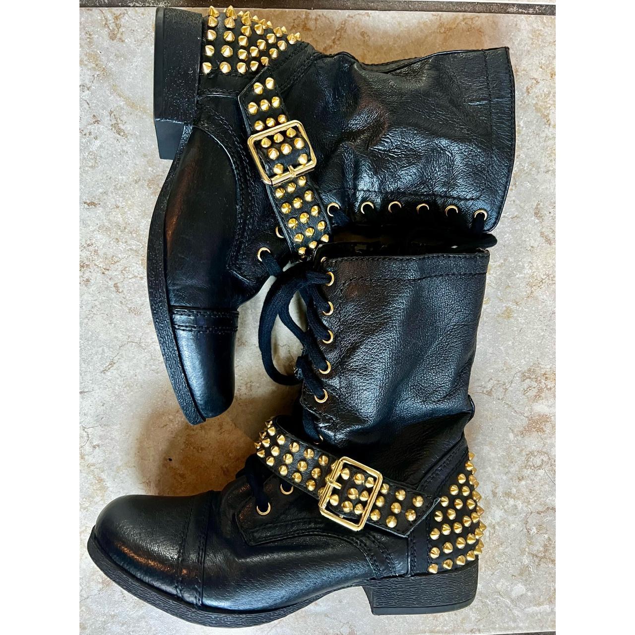 Studded combat boots steve madden deals