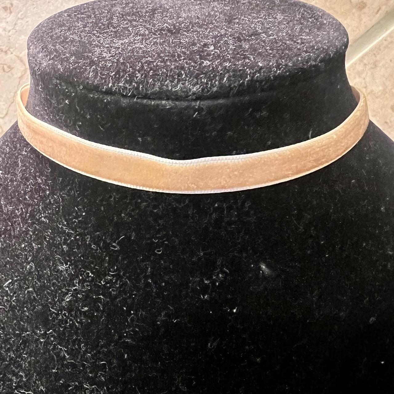 Gold velvet choker with extension closure. choker