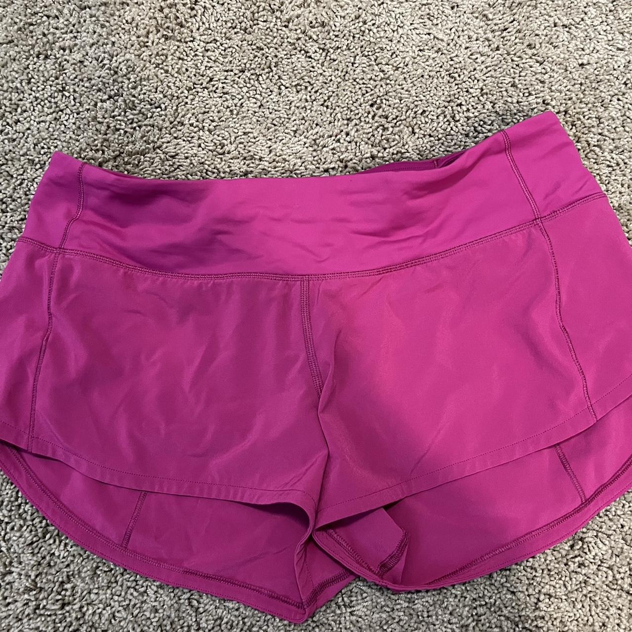 Pink Lululemon speed up short. - Depop