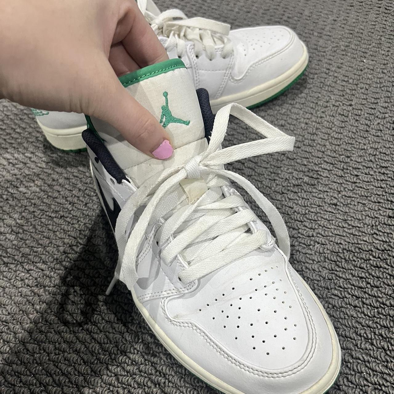 mens green and white jordans