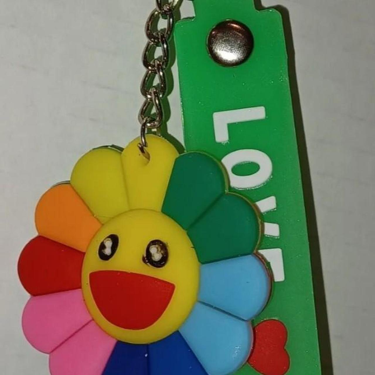 Takashi Murakami Kaikaikiki plush flower keychain - Depop