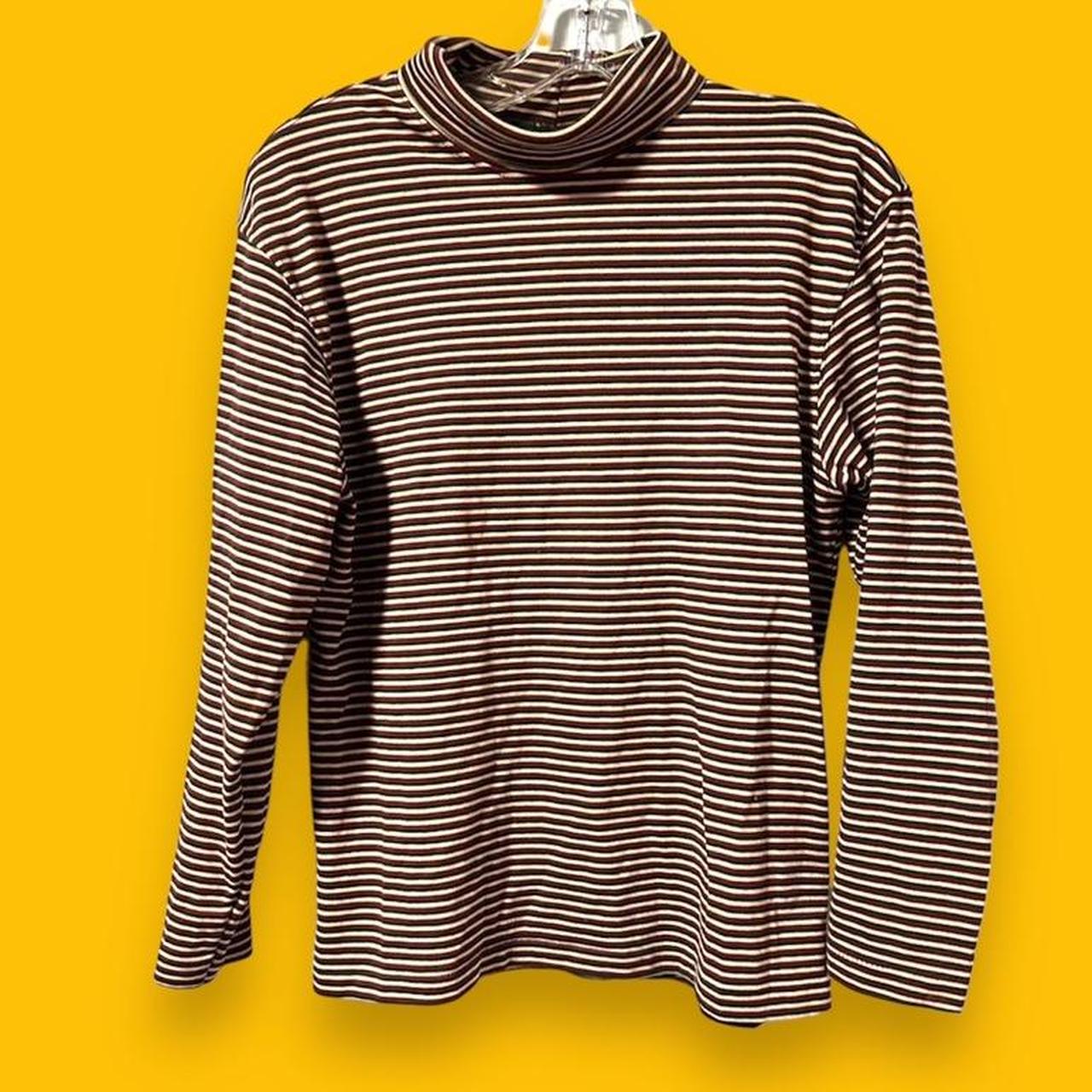 Vintage Lands’ End Striped Turtleneck Tight Knit... Depop