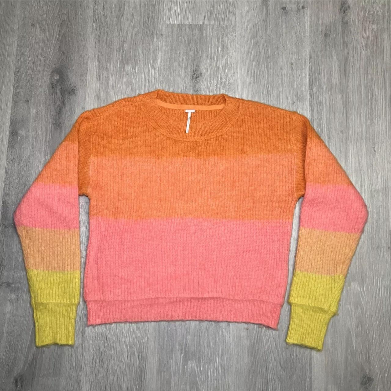 FREE PEOPLE Sweater M Autumn Skye Ombre Fluffy Knit. Depop