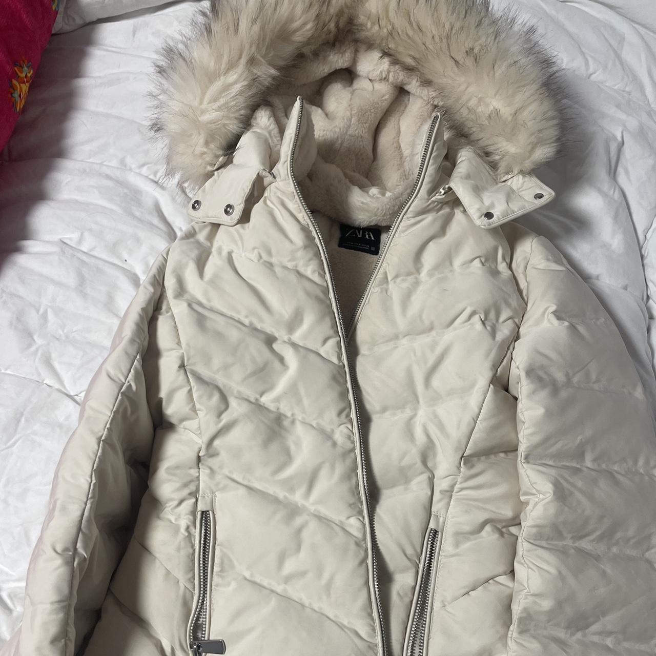 Cream Zara Winter Jacket, Small stain on inside