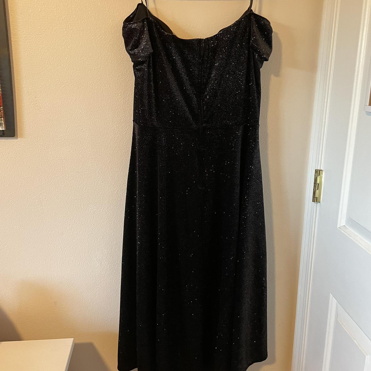 sparkly black night out dress size 14 - Depop