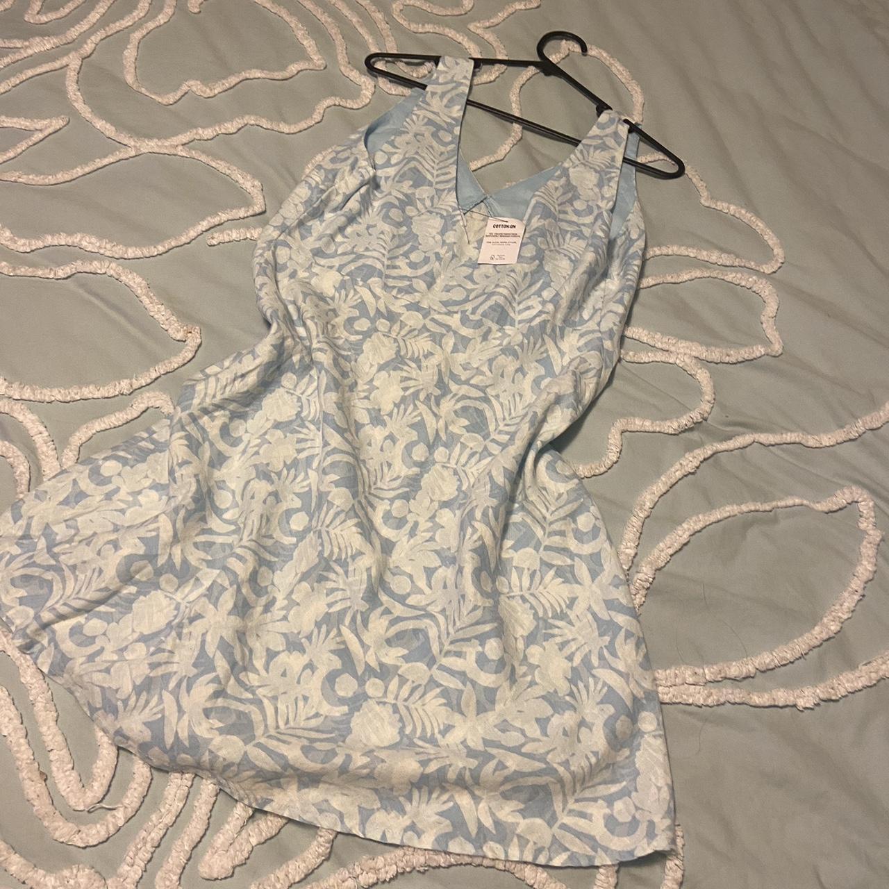 Cotton On Blue Haven V Neck Mini Dress size... Depop