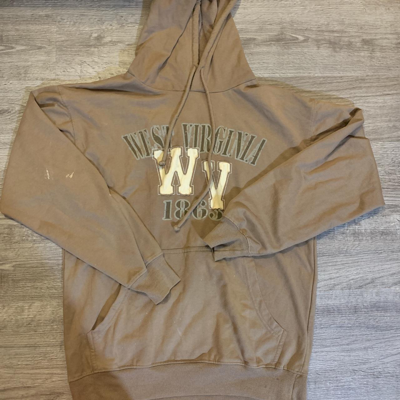 TRADE ONLY brown wv hoodie Size S Bleach stain on... Depop