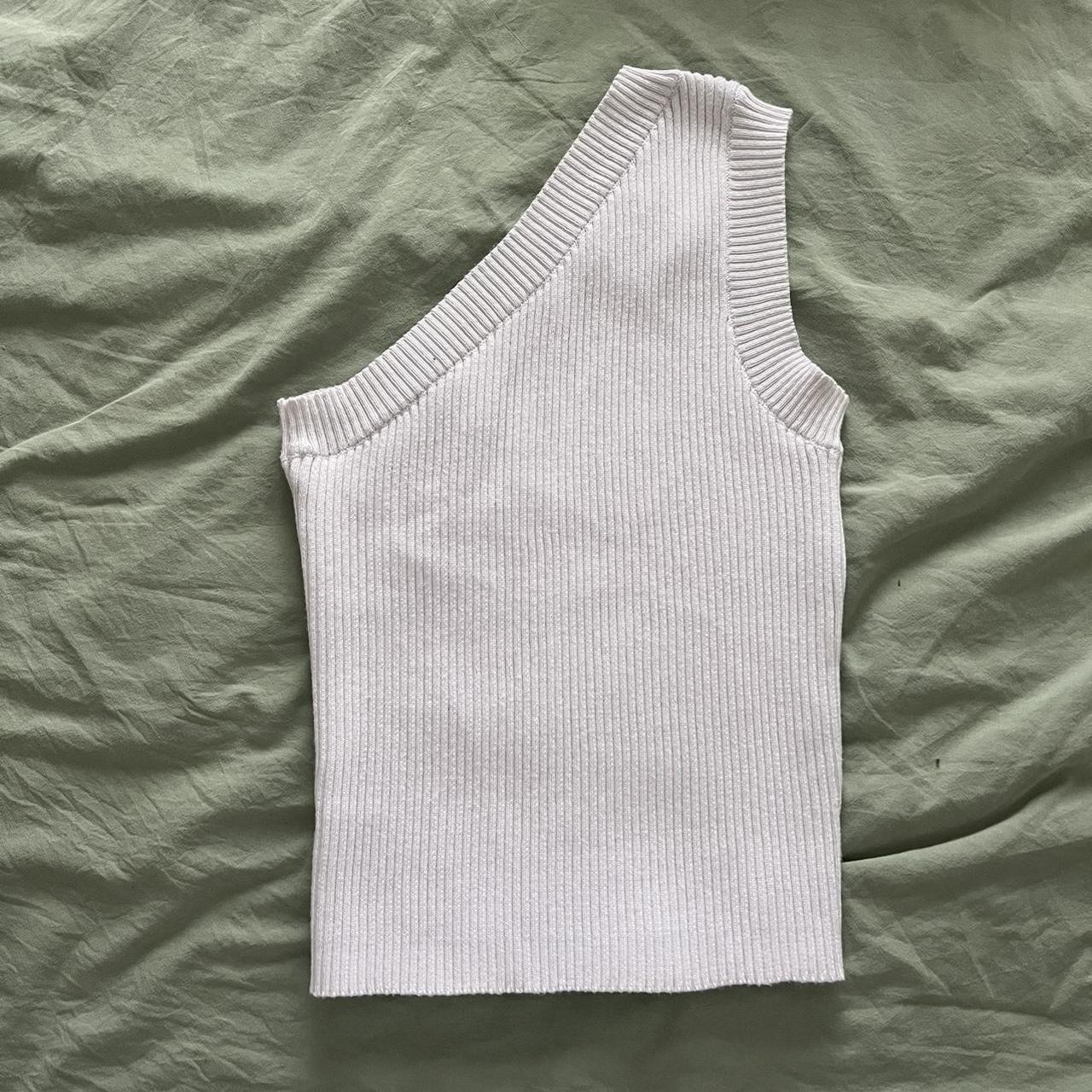 One shoulder knitted top Depop