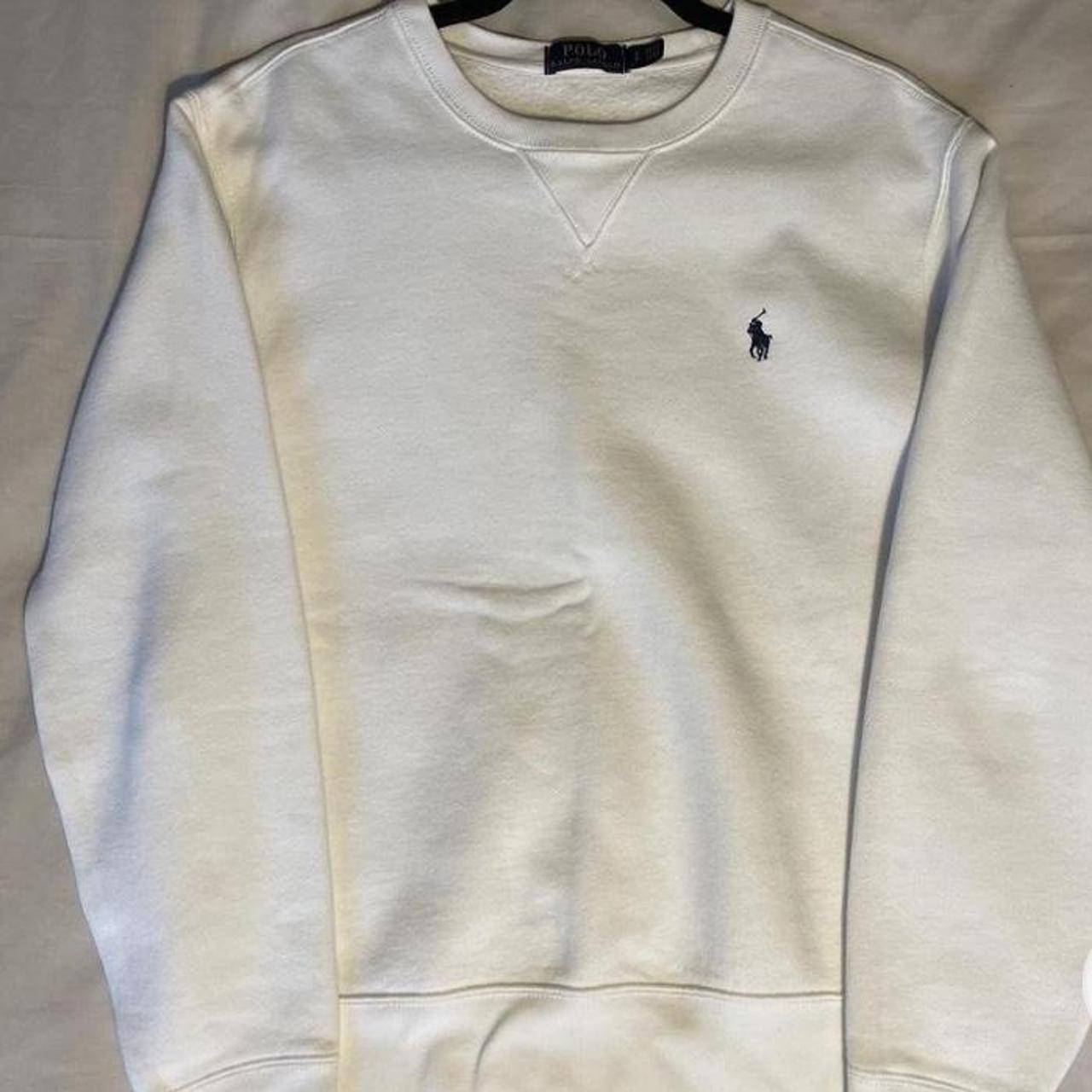 Polo Ralph Lauren Men's White and Black Sweatshirt | Depop