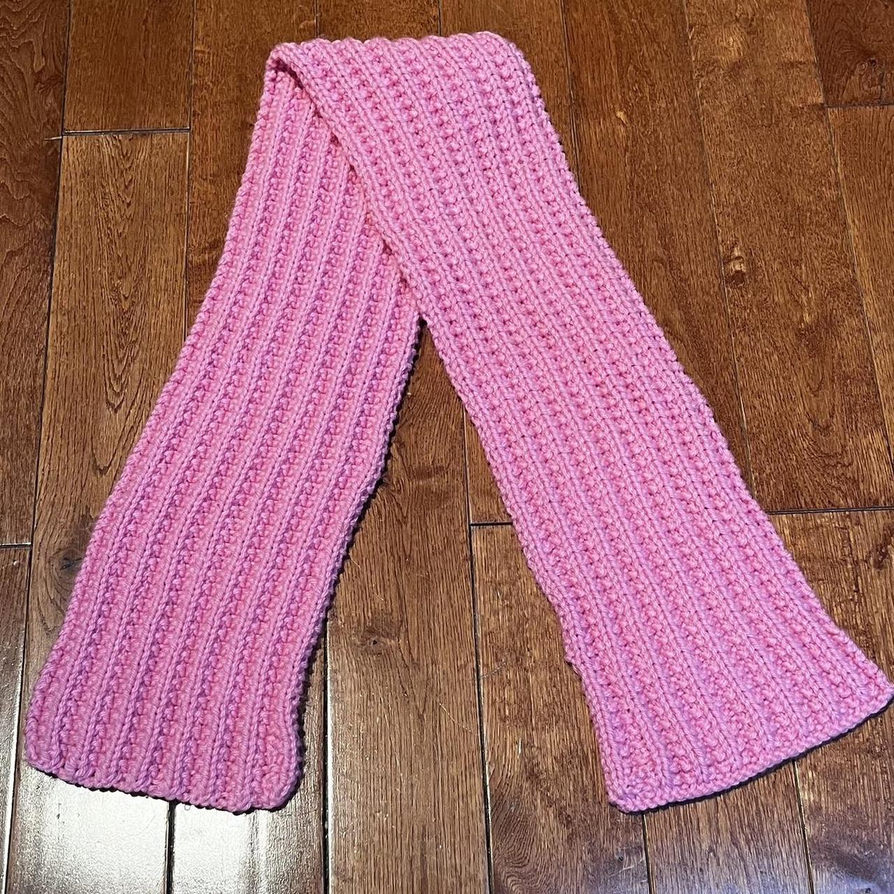 Pink knit scarf Depop