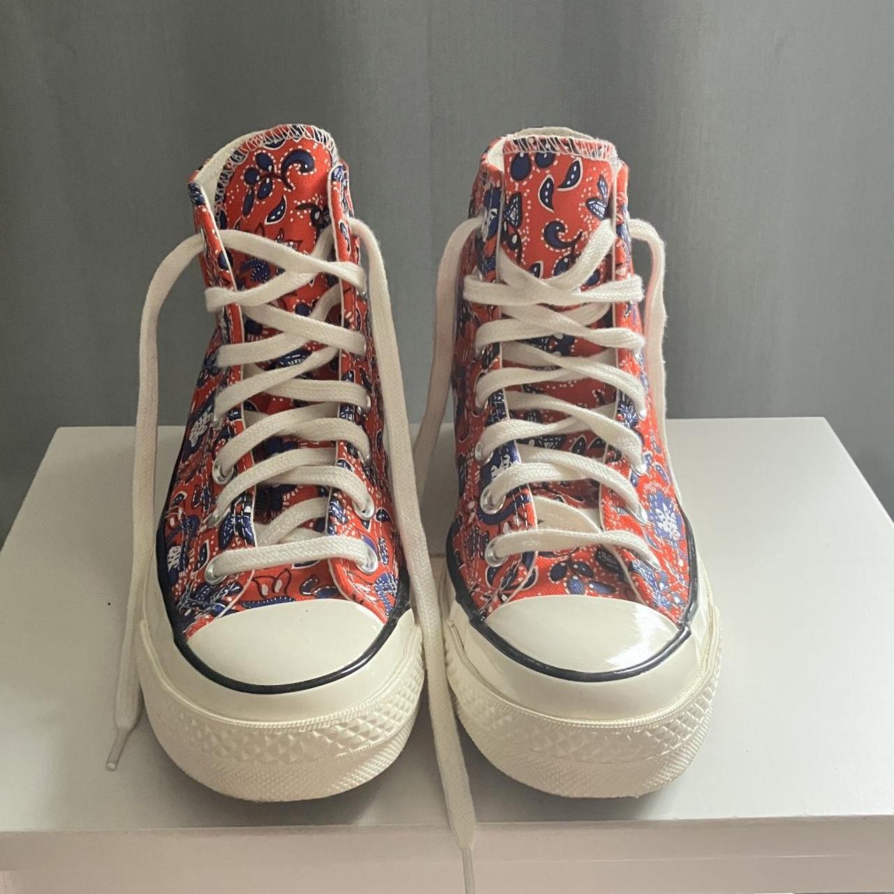 Red floral clearance converse