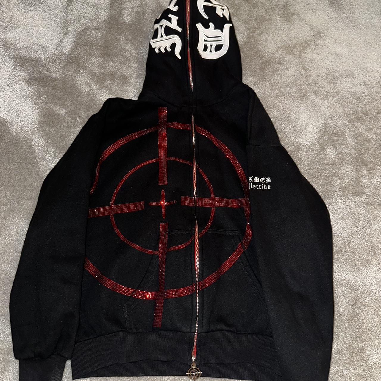 トップス NAMED COLLECTIVE RHINESTONE HOODIE Enemy Rhinestone Crop Zip Hoodie Black – NAMED COLLECTIVE®