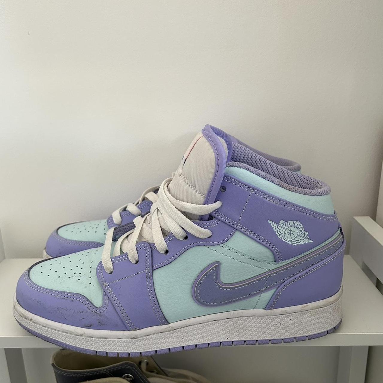 Air Jordan 1 Mid Purple Aqua -Authentic -Love... - Depop