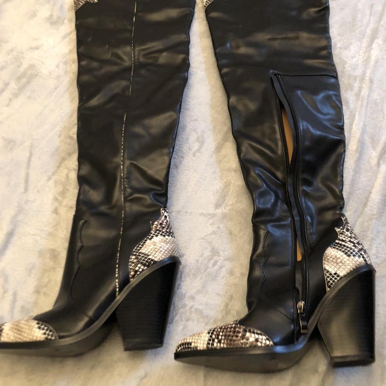 block heel knee boot