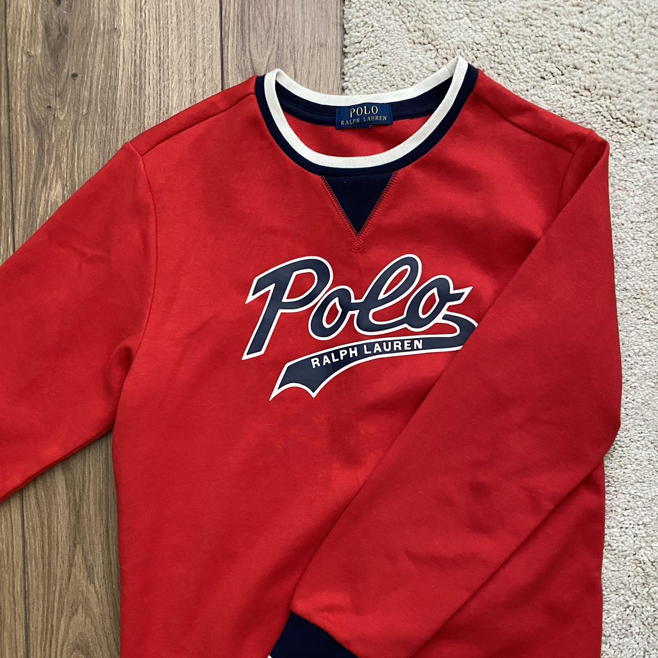 Polo Ralph Lauren Men's Red and Black Jumper | Depop