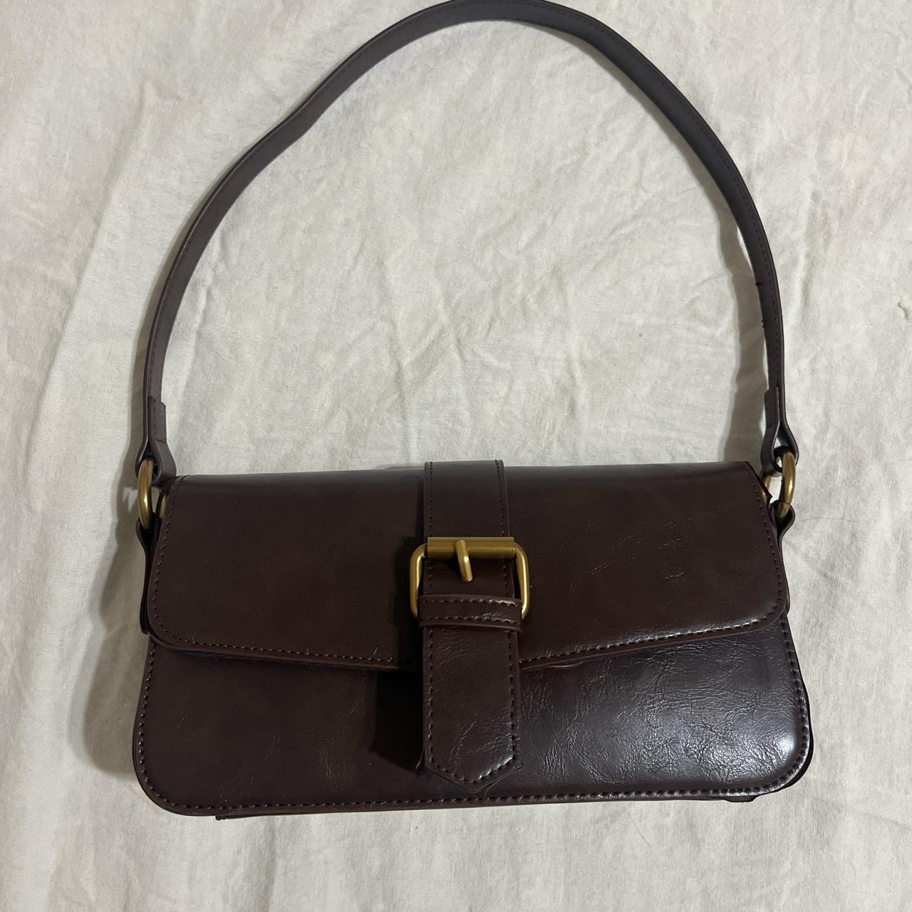 brandy melville brown leather purse size: one... - Depop