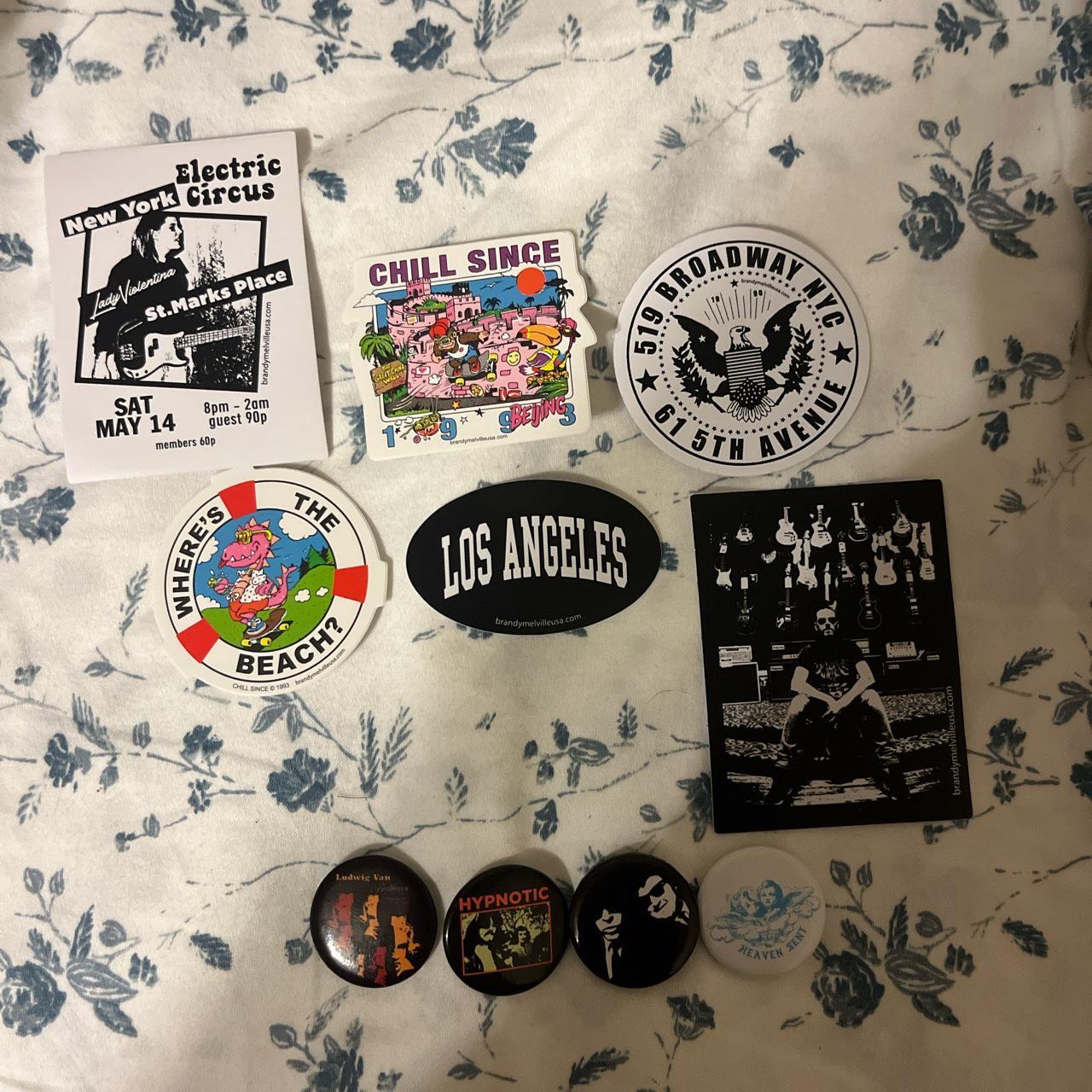 brandy melville pins and stickers •No returns or... Depop