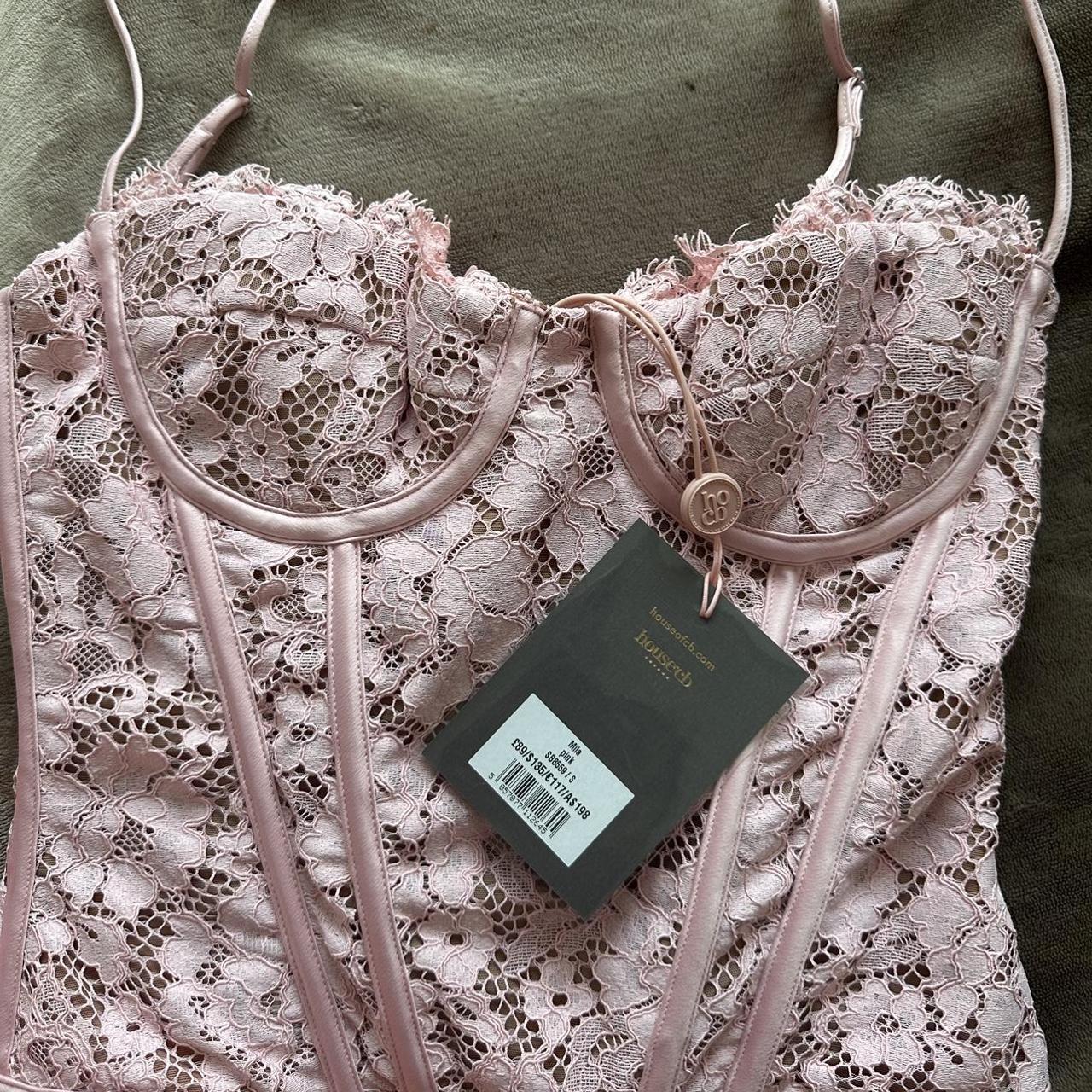 House of CB Pink Mila Lace Corset Unworn, brand new... Depop