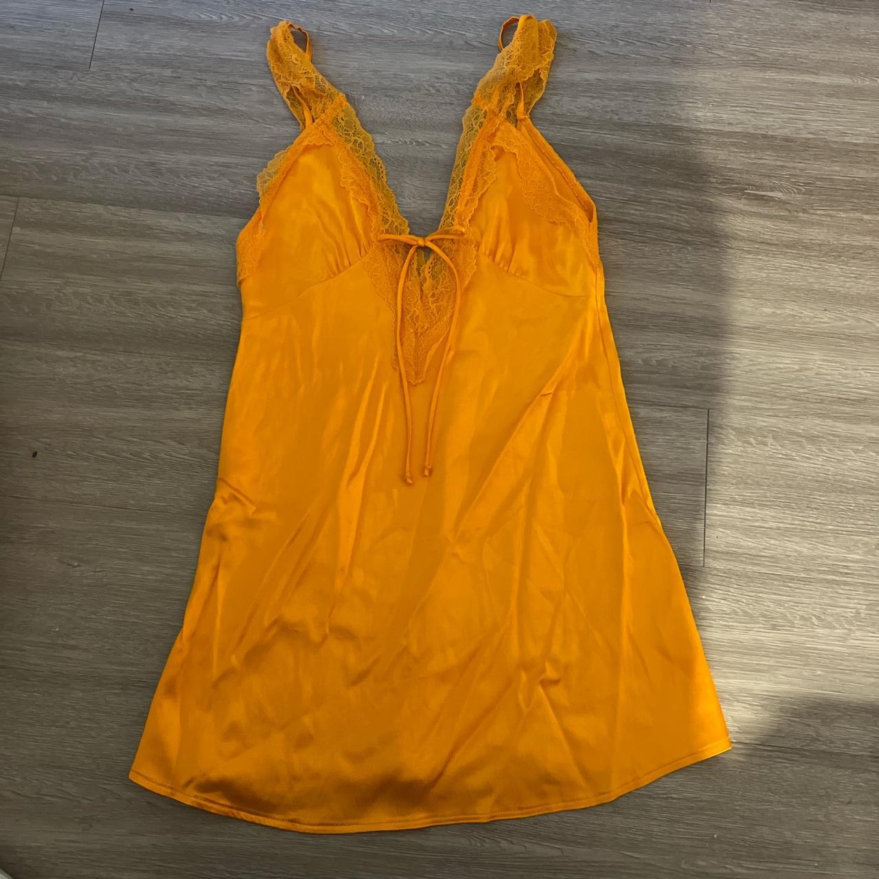 Zara Women's Orange Dress Depop