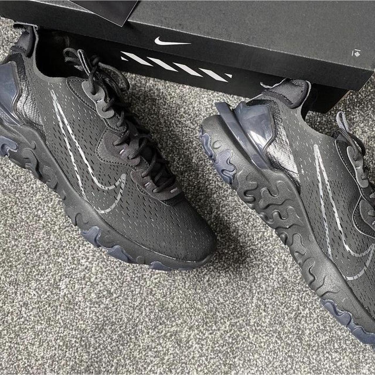 mens nike react vision triple black