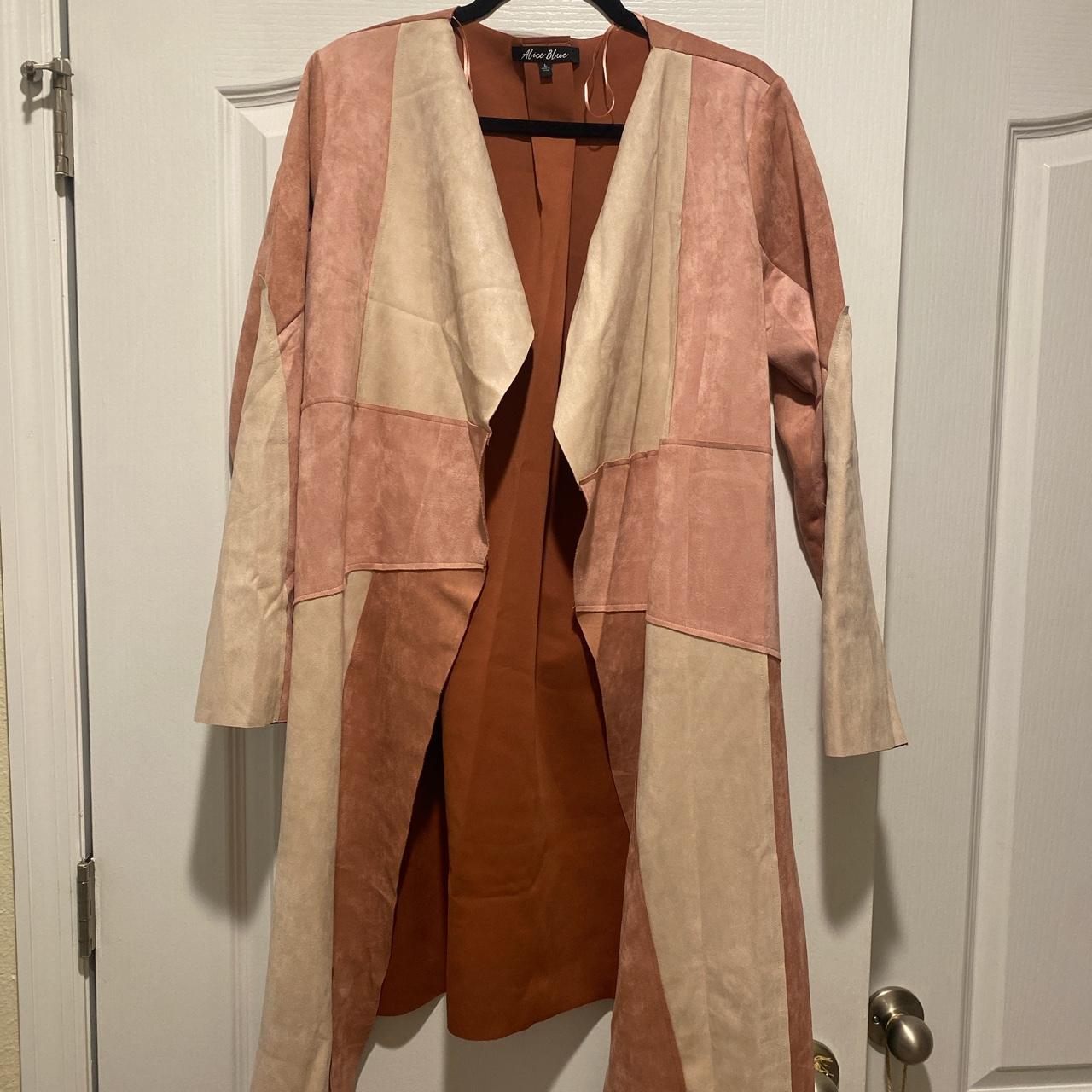 Suede blush pink/nude/terracotta soft wrap jacket.... - Depop