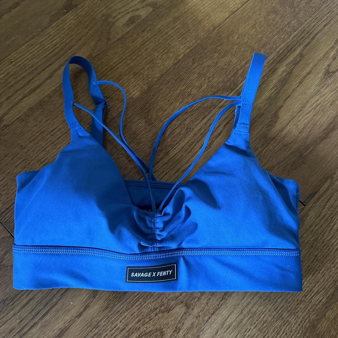 Savage x Fenty Women's Blue Bra | Depop